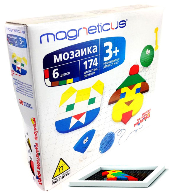 Магнитная мозаика, 174 элемента, 6 цветов, 30 этюдов